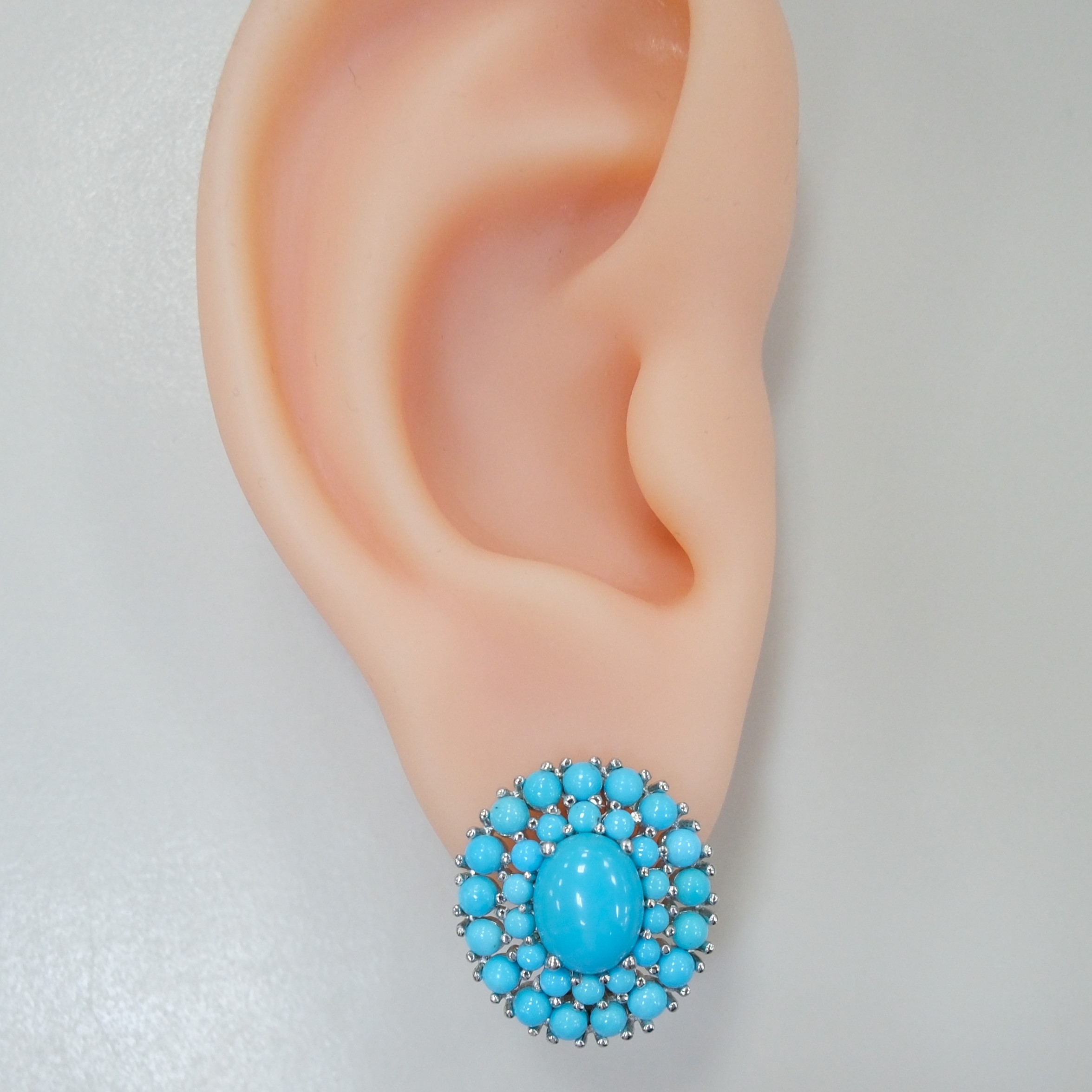 Серебряные серьги с бирюзой